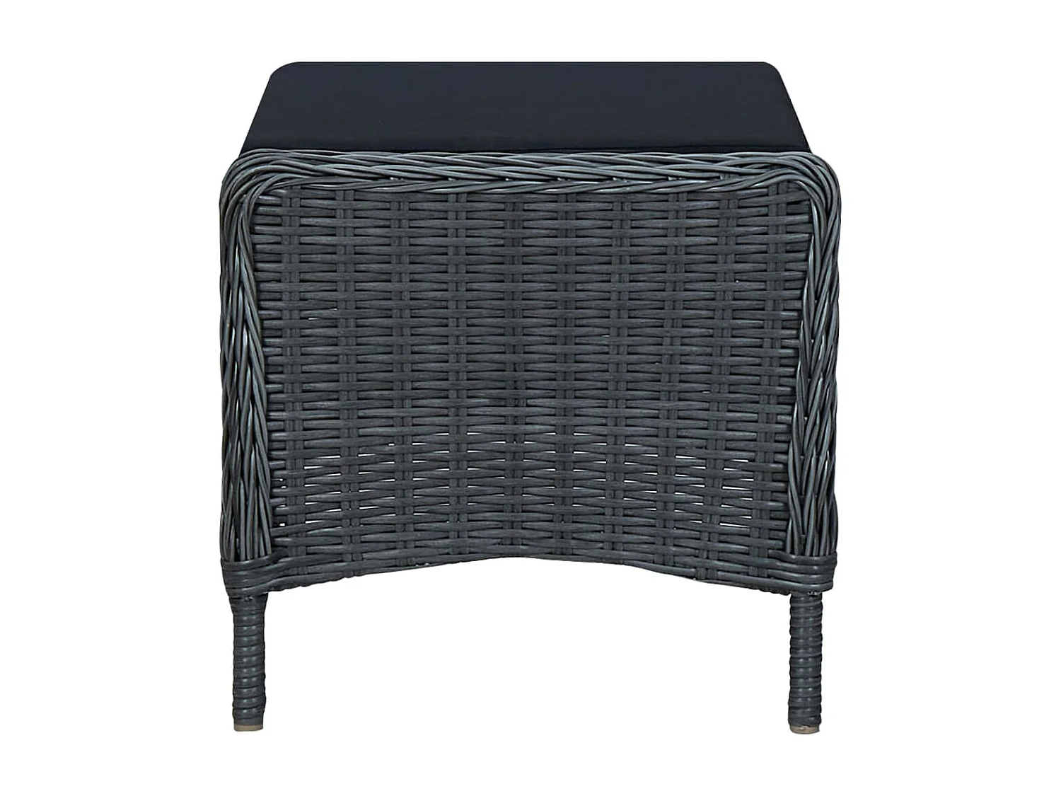 Salon de jardin 3 pcs avec coussins Résine tressée Gris foncé 5