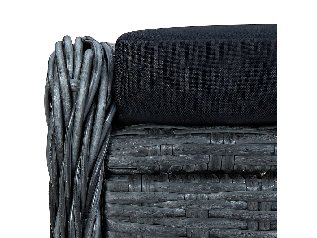 Salon de jardin 3 pcs avec coussins Résine tressée Gris foncé 5