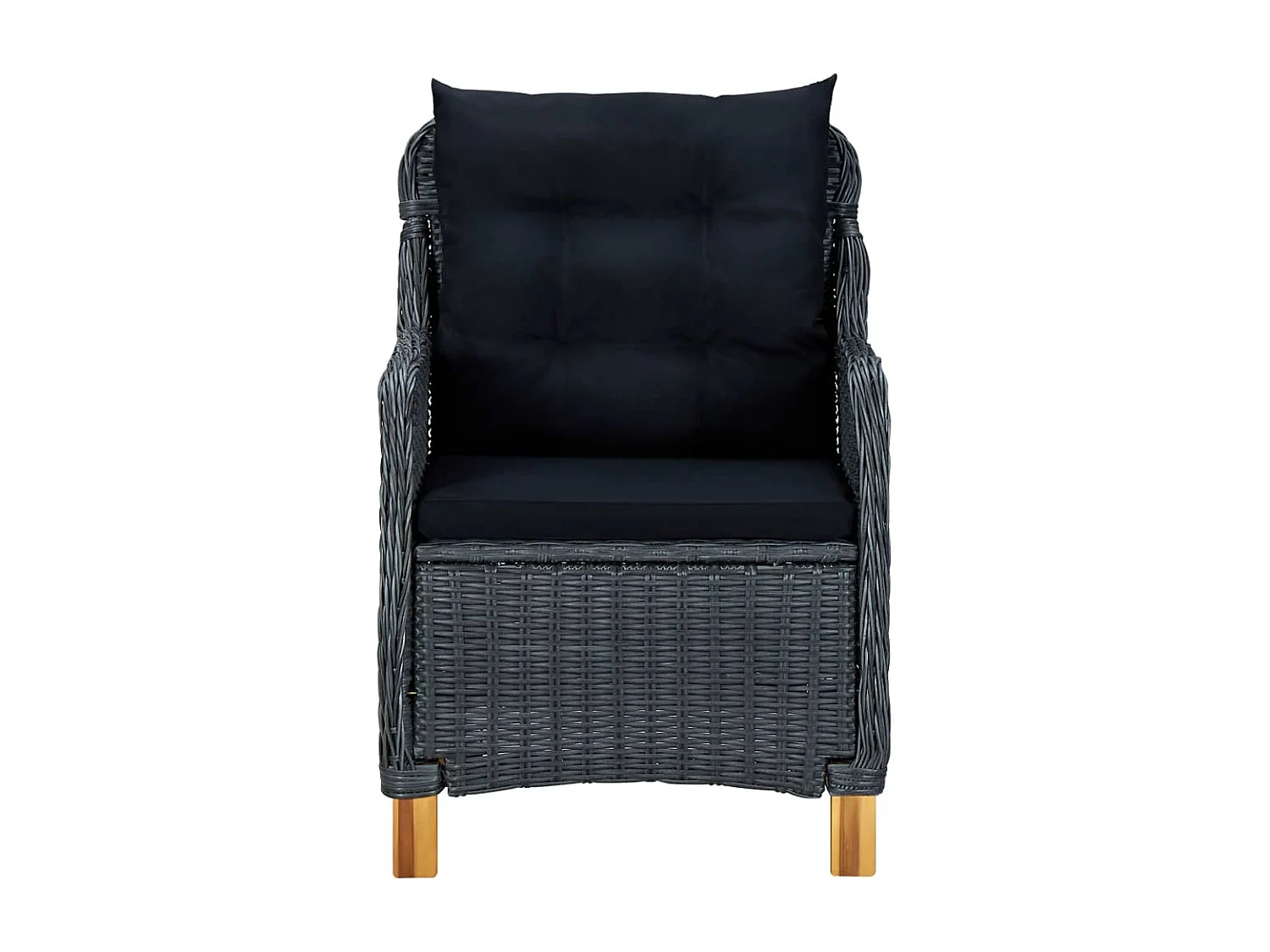 Mobilier à dîner 9 pcs avec coussins Résine tressée Gris foncé 6