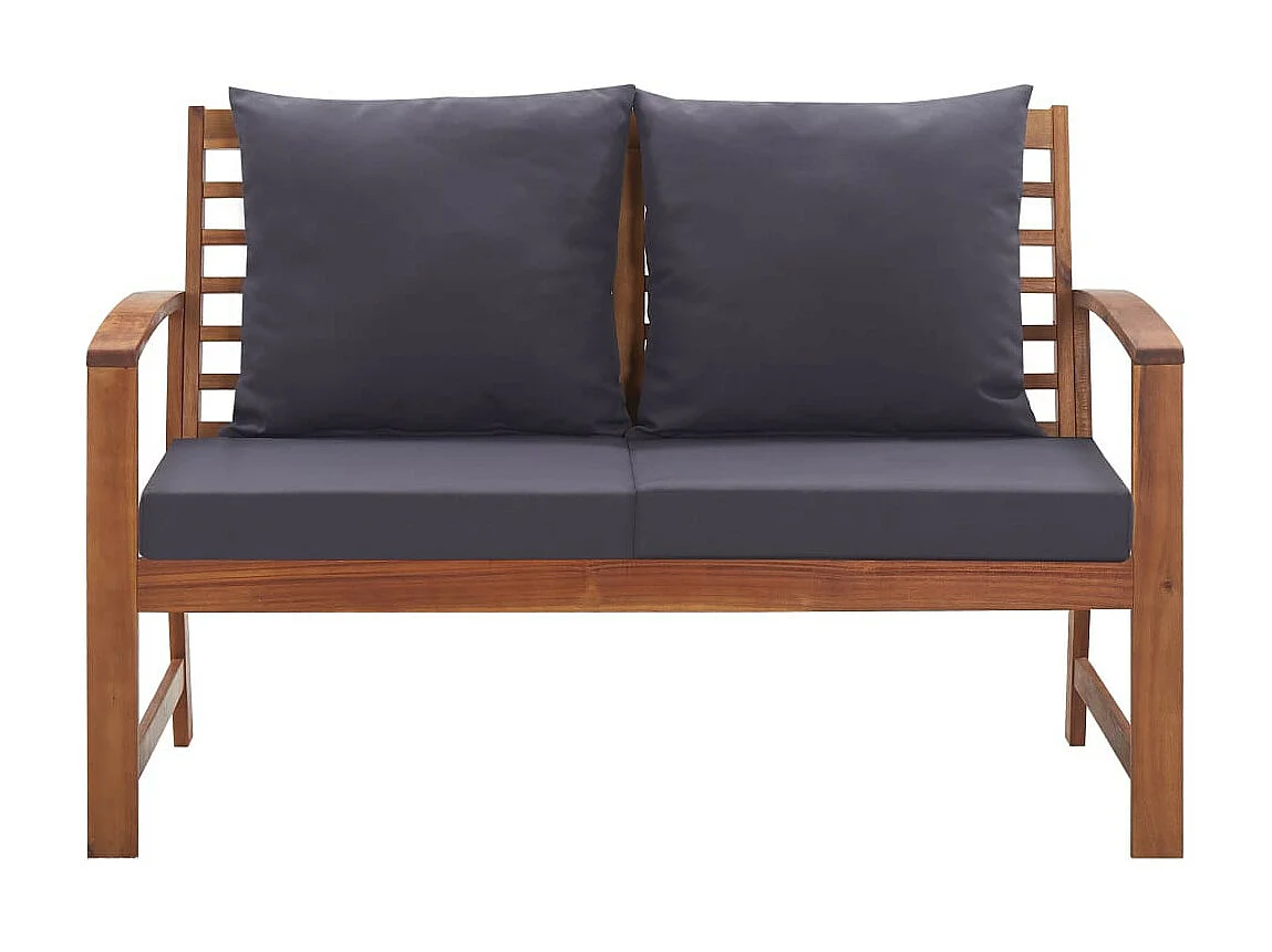 Salon de jardin 4 pcs avec coussins Bois d'acacia solide 10