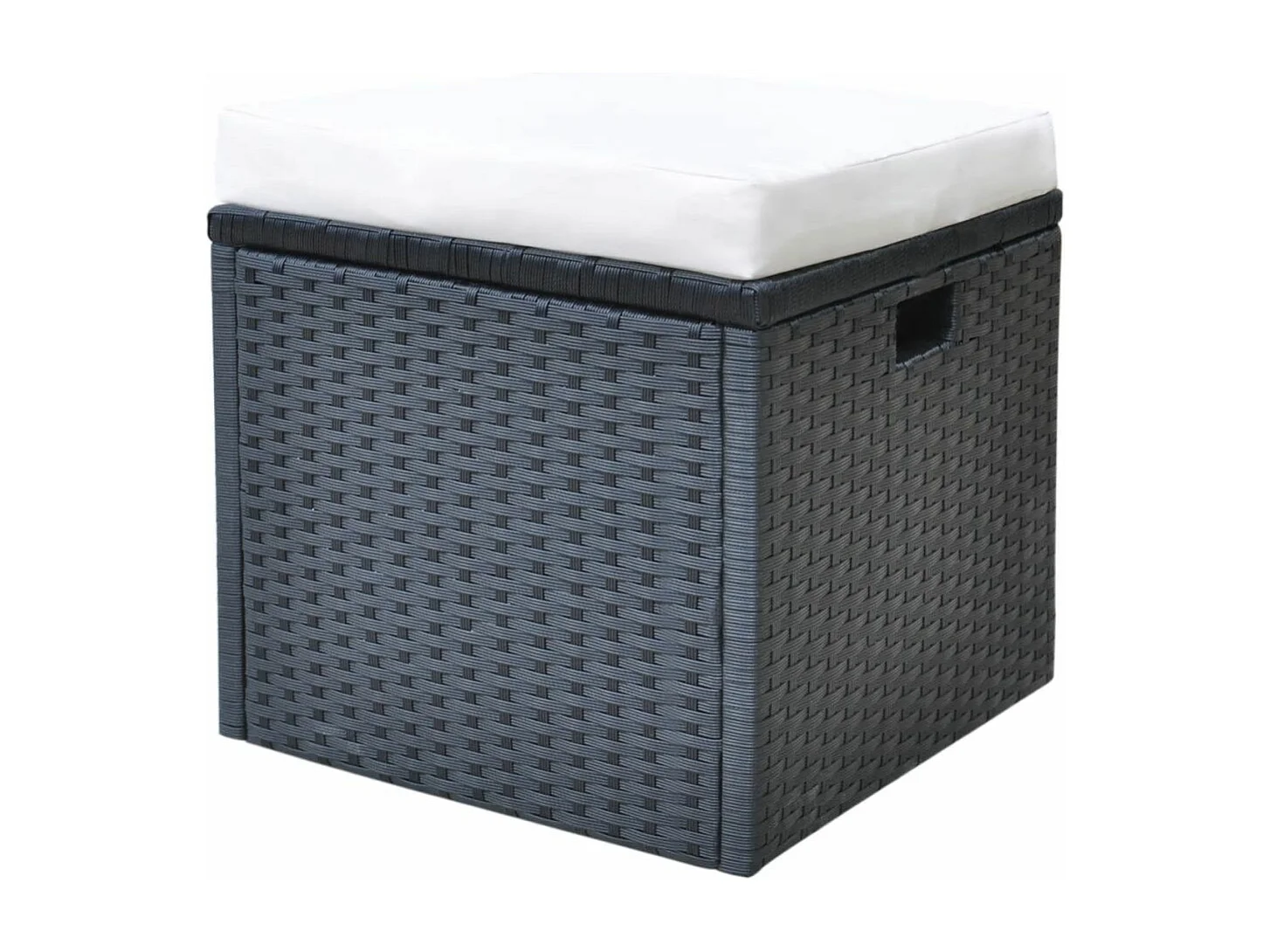 Mobilier à dîner de jardin 6pcs et coussins Résine tressée Noir