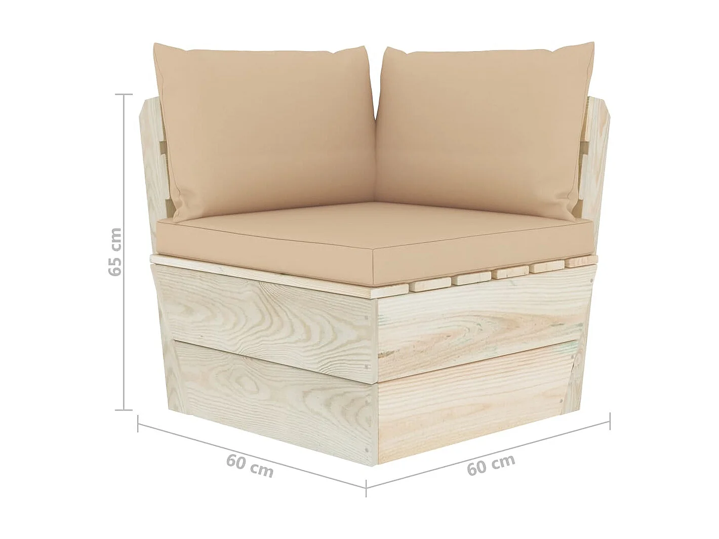 Canapé palette à 2 places de jardin avec coussins Bois d'épicéa 6