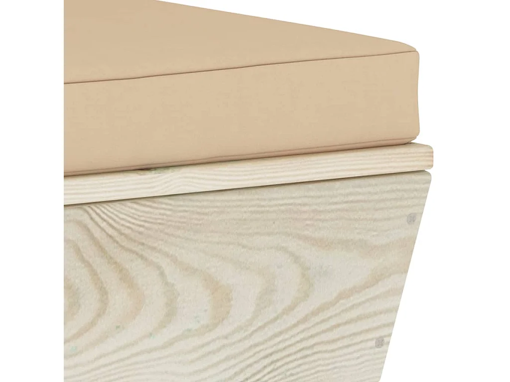 Canapé palette à 2 places de jardin avec coussins Bois d'épicéa 6