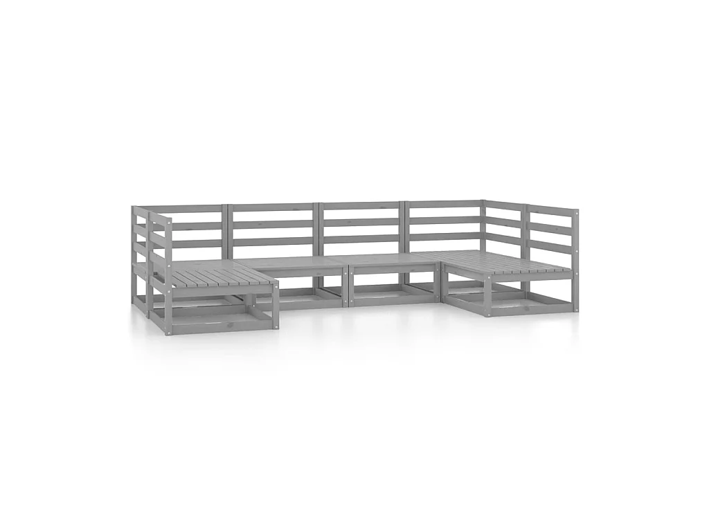 Salon de jardin 6 pcs Bois de pin massif 30