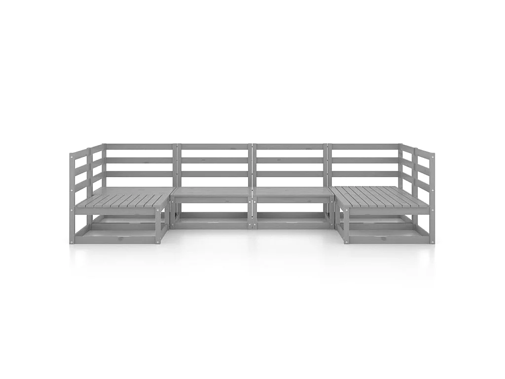 Salon de jardin 6 pcs Bois de pin massif 30