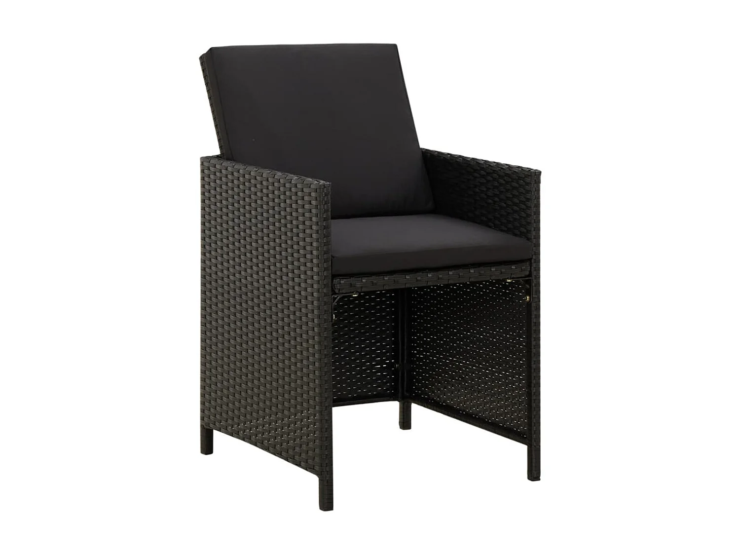 Mobilier à dîner de jardin et coussins 9pcs Résine tressée Noir 3