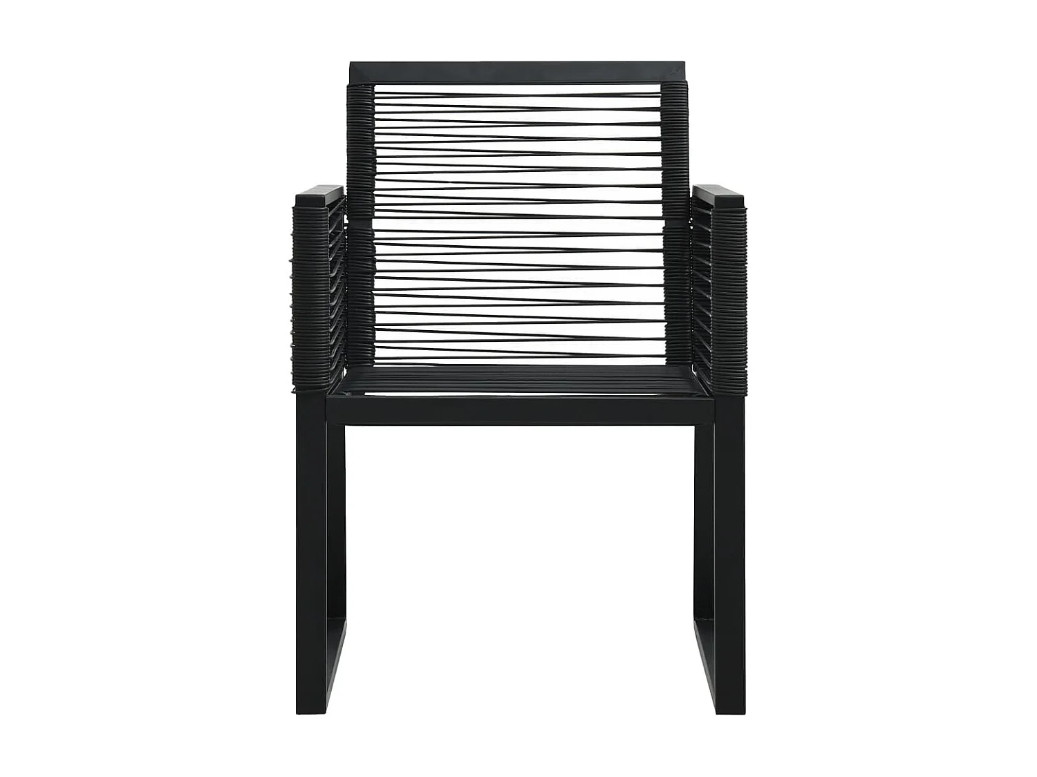 Ensemble à dîner d'extérieur 9 pcs Rotin PVC Noir 2