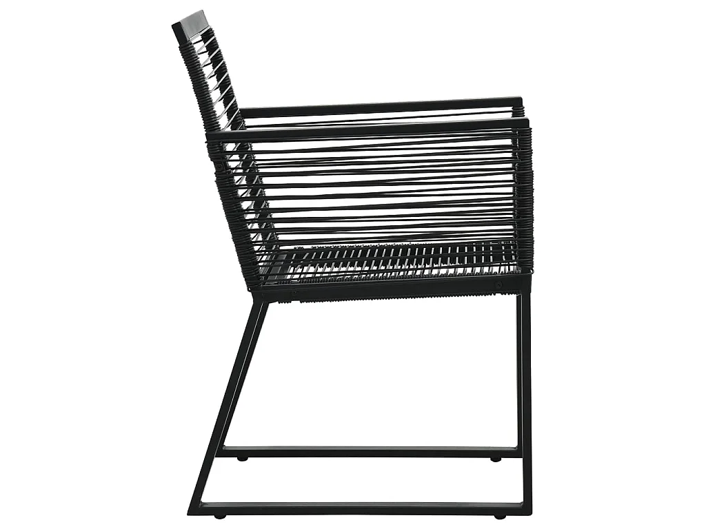 Ensemble à dîner d'extérieur 9 pcs Rotin PVC Noir 2