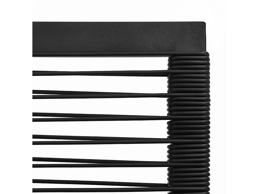 Ensemble à dîner d'extérieur 9 pcs Rotin PVC Noir 2