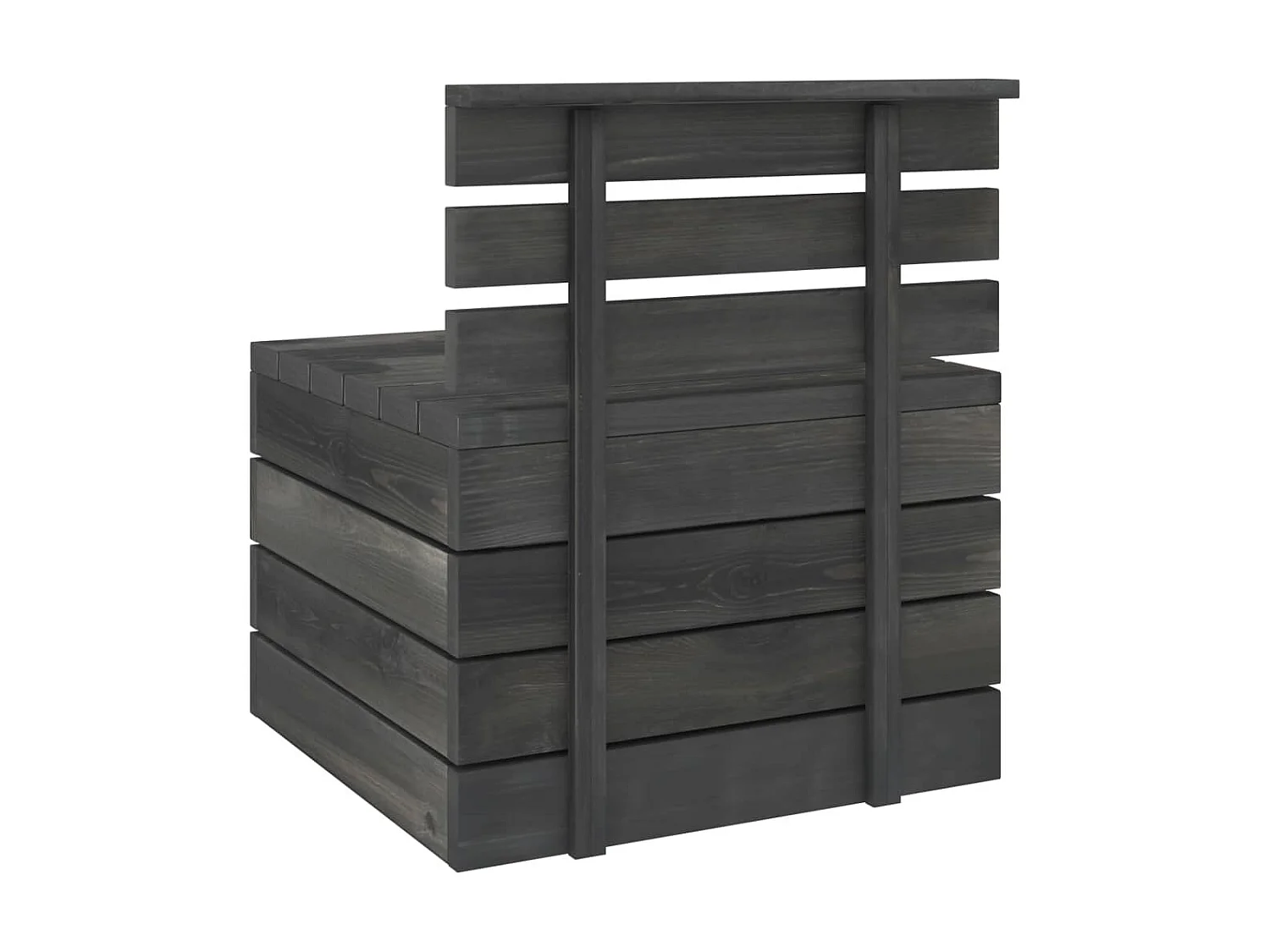 Salon de jardin palette 2 pcs Bois de pin massif Gris foncé