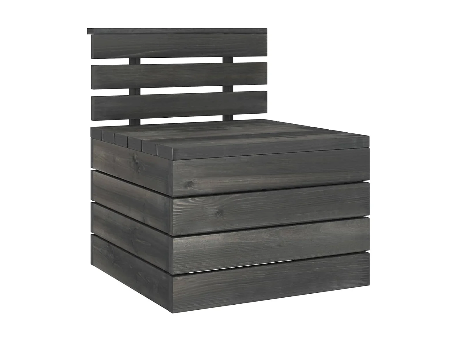 Salon de jardin palette 2 pcs Bois de pin massif Gris foncé