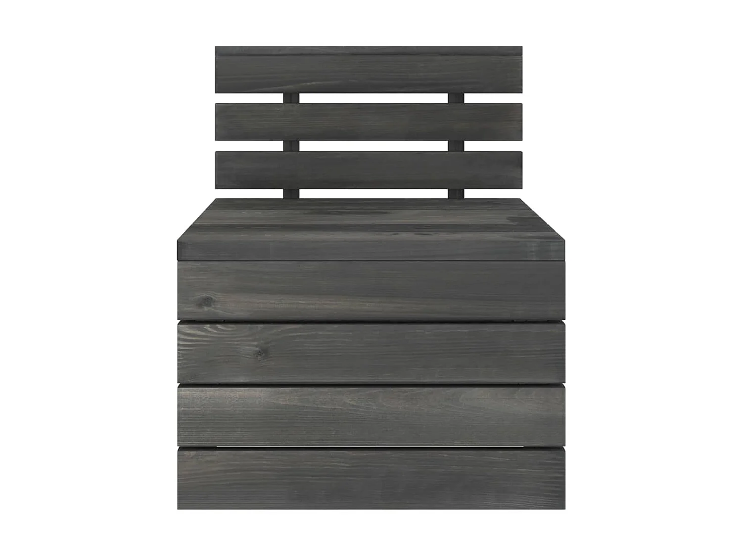 Salon de jardin palette 2 pcs Bois de pin massif Gris foncé