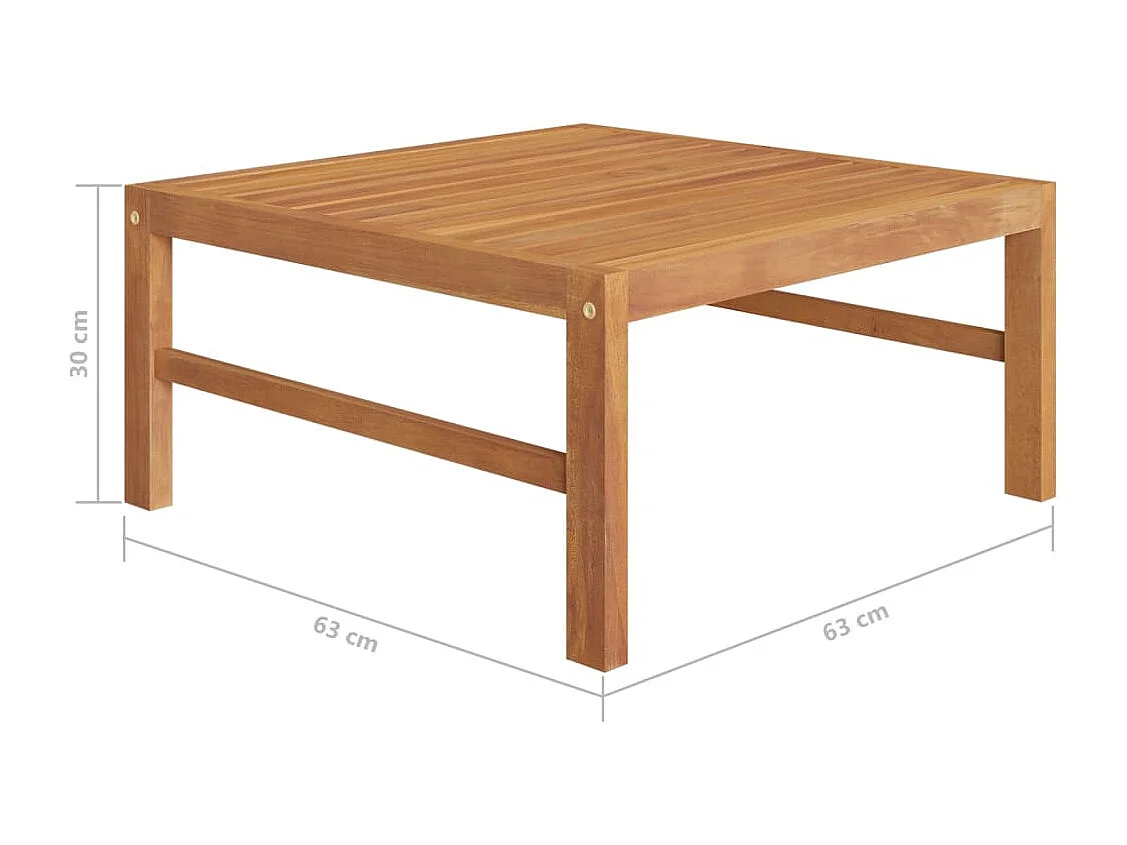 Salon de jardin 4 pcs avec coussins crème Bois de teck solide