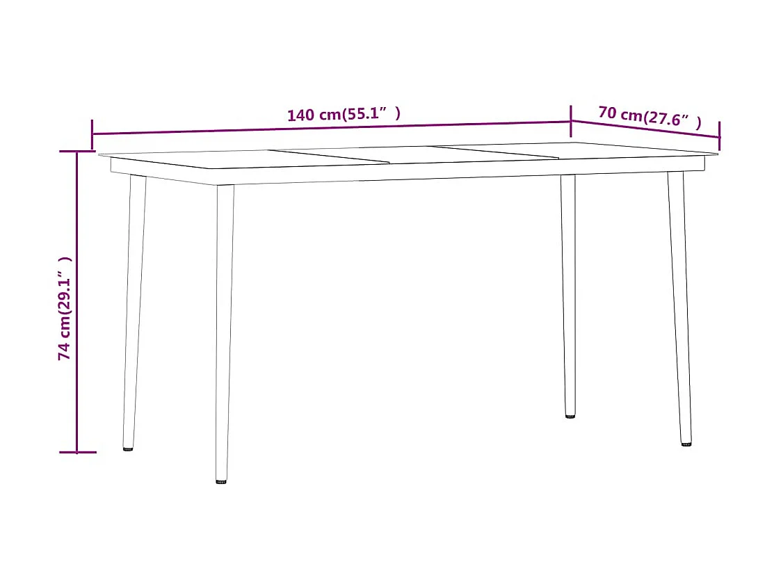 Ensemble de salle à manger de jardin 7 pcs Noir 29