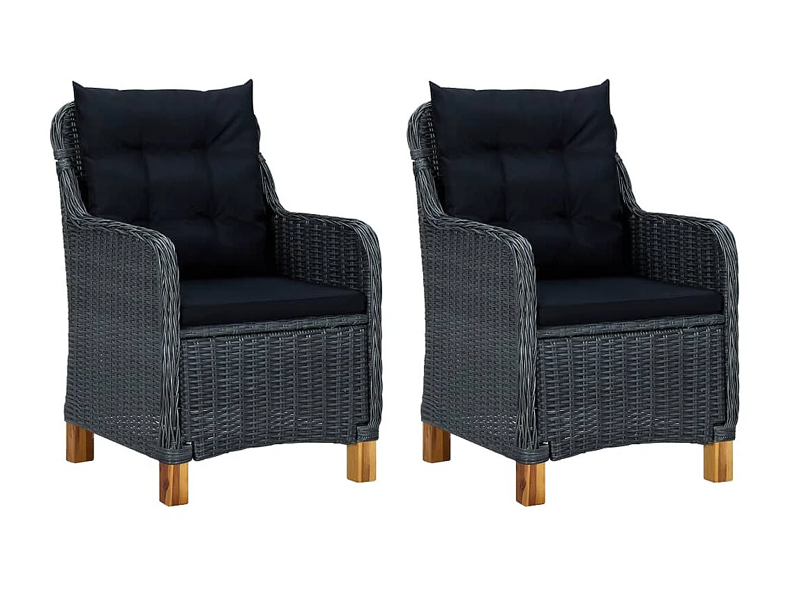 Ensemble de salle à manger de jardin 3 pcs Gris foncé 6