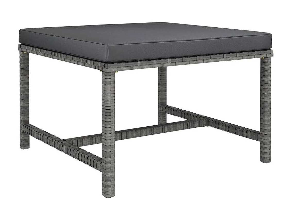 Salon de jardin 6 pcs avec coussins Résine tressée Gris 17