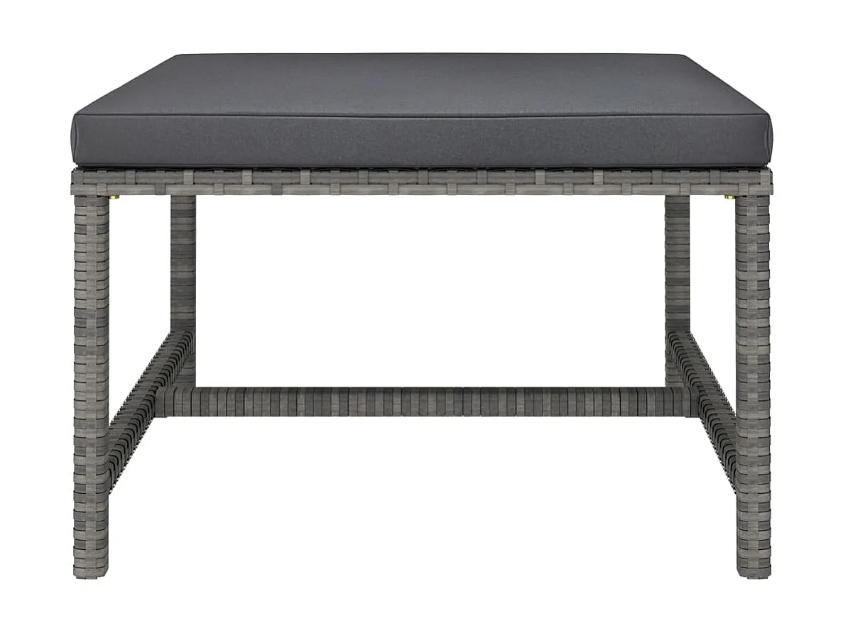 Salon de jardin 6 pcs avec coussins Résine tressée Gris 17