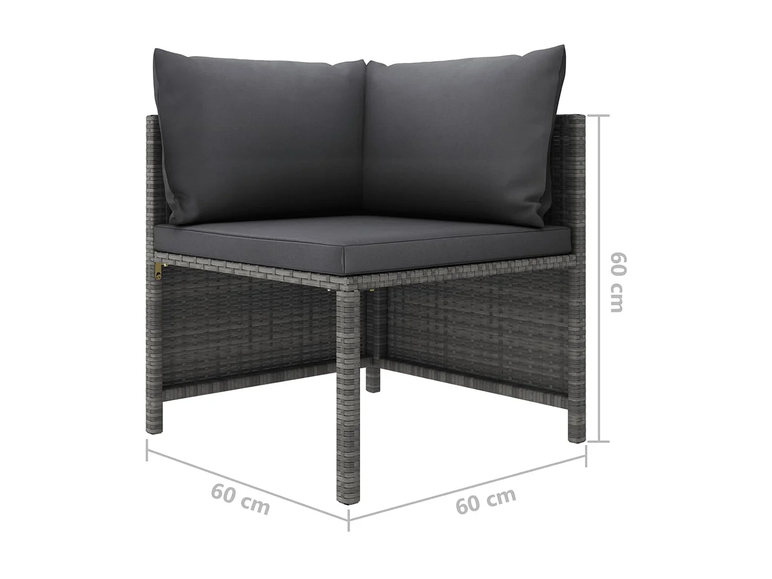 Salon de jardin 6 pcs avec coussins Résine tressée Gris 17