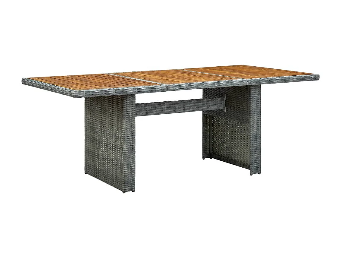 Mobilier à dîner 7 pcs avec coussins Résine tressée Gris clair 6