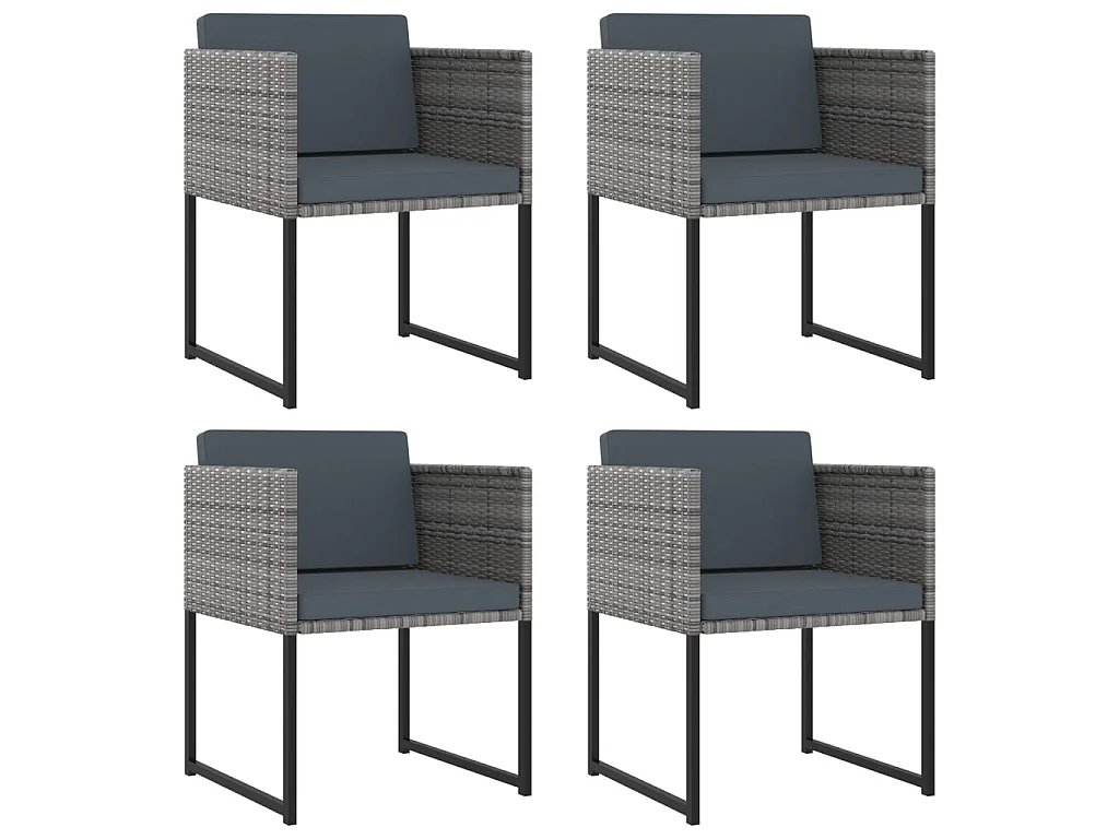 Salon de jardin 9 pcs avec coussins Résine tressée Gris 36