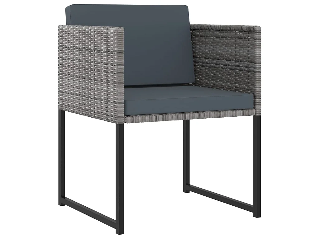 Salon de jardin 9 pcs avec coussins Résine tressée Gris 36