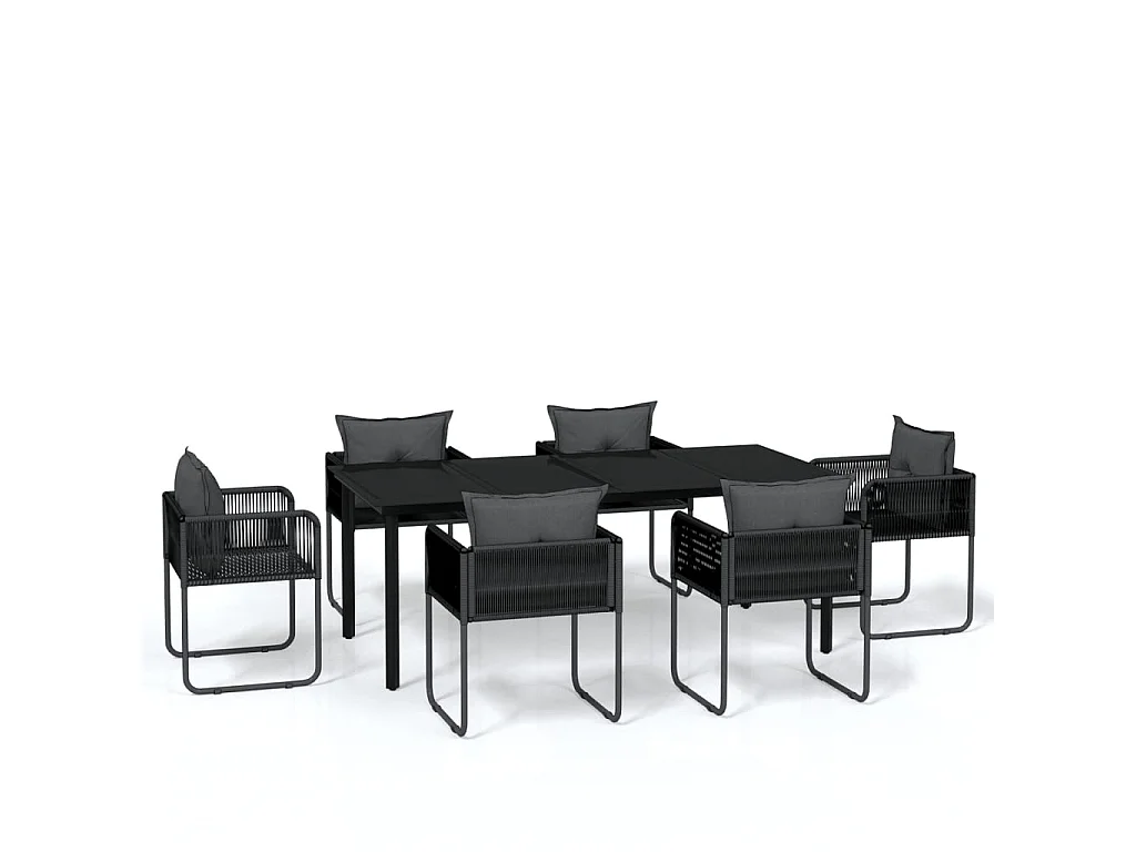 Ensemble de salle à manger de jardin 7 pcs Noir 36