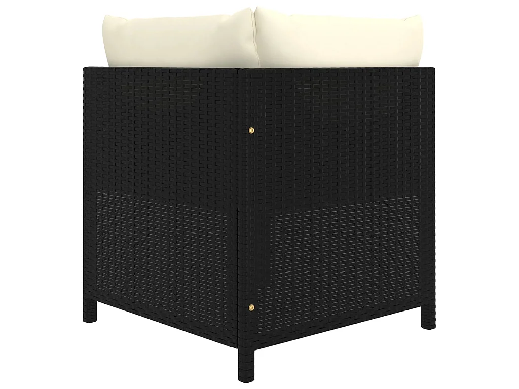 Salon de jardin 8 pcs avec coussins Résine tressée Noir 56