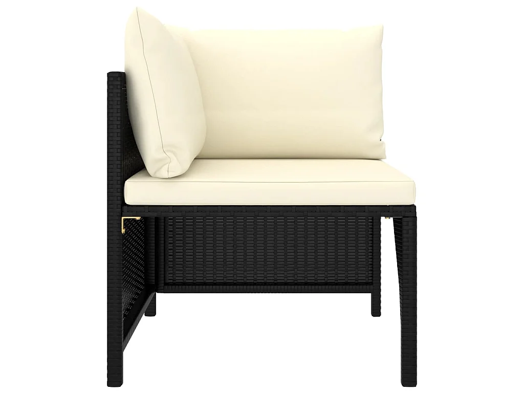 Salon de jardin 8 pcs avec coussins Résine tressée Noir 56