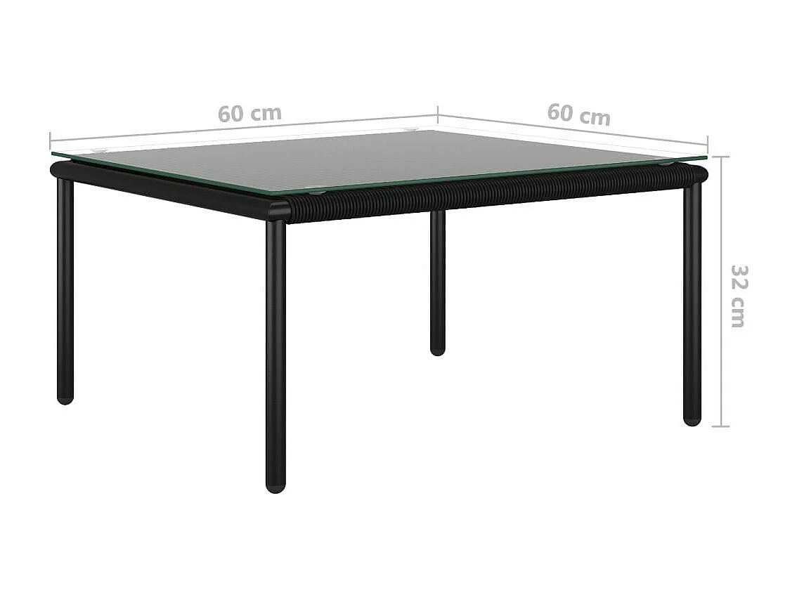 Salon de jardin 5 pcs avec coussins Noir PVC