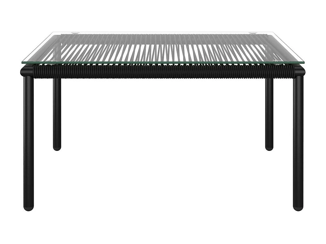 Salon de jardin 5 pcs avec coussins Noir PVC