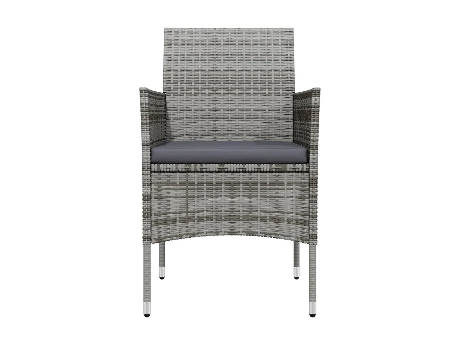 Ensemble de salle à manger de jardin et coussins 5pcs Gris-noir 2