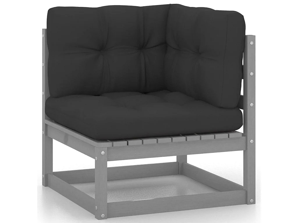 Salon de jardin 5 pcs avec coussins Bois de pin massif 82