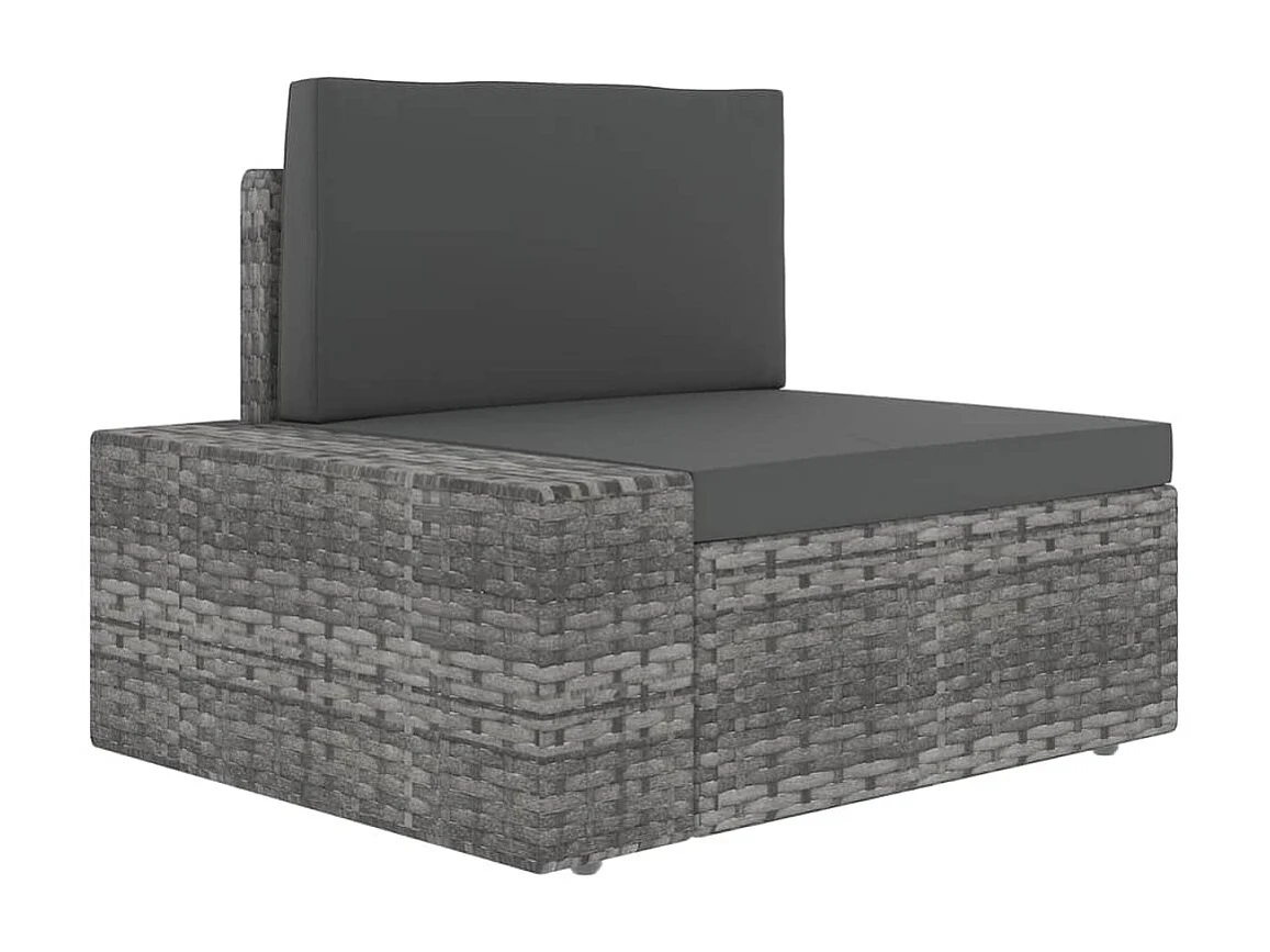 Salon de jardin 9 pcs avec coussins Gris Résine tressée 10