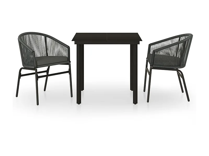 Ensemble de salle à manger de jardin 3 pcs Anthracite