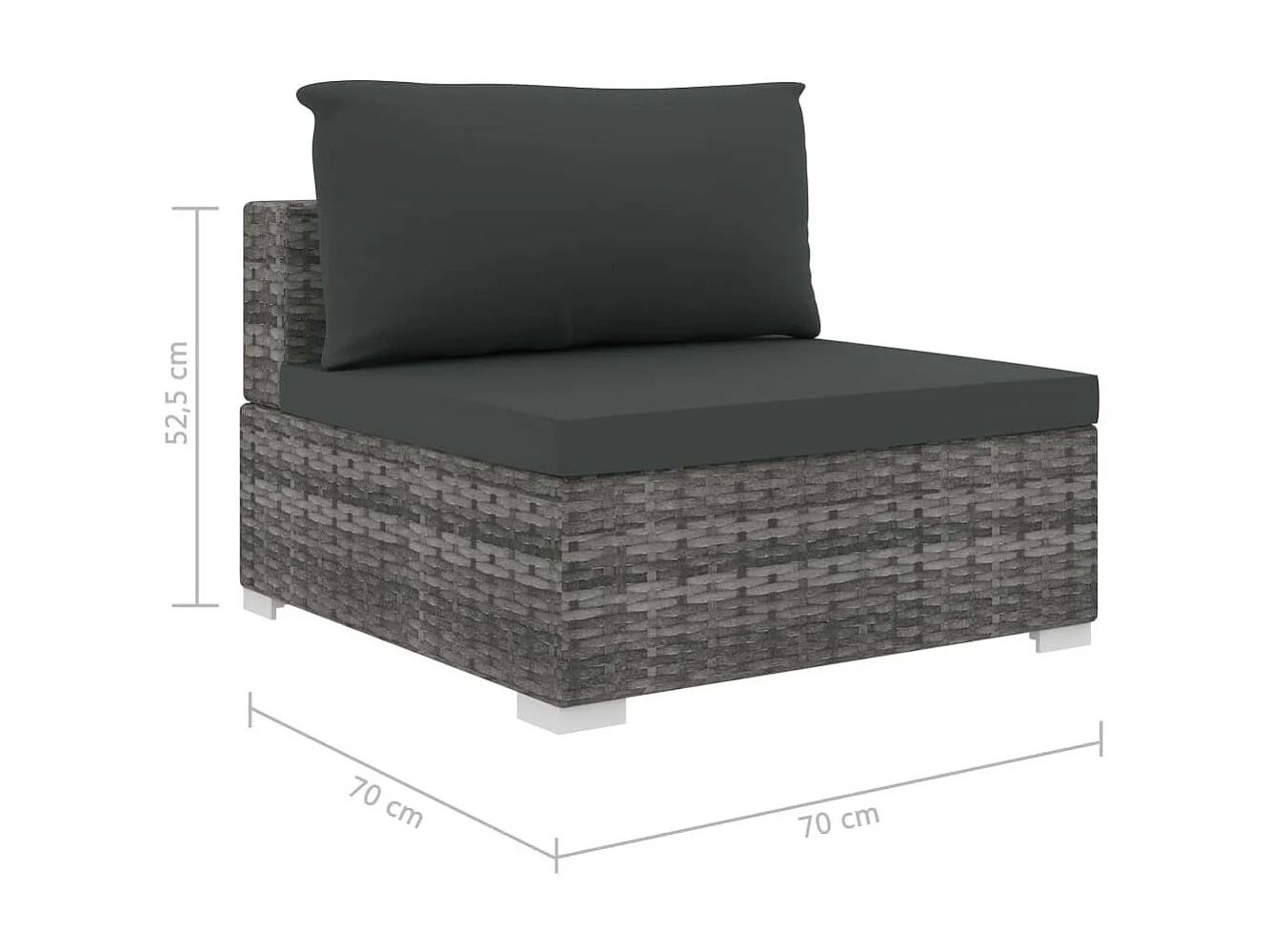 Salon de jardin 5 pcs avec coussins Résine tressée Gris 16