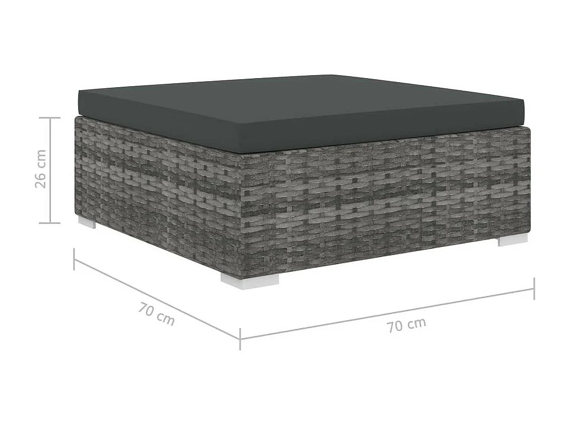 Salon de jardin 5 pcs avec coussins Résine tressée Gris 16