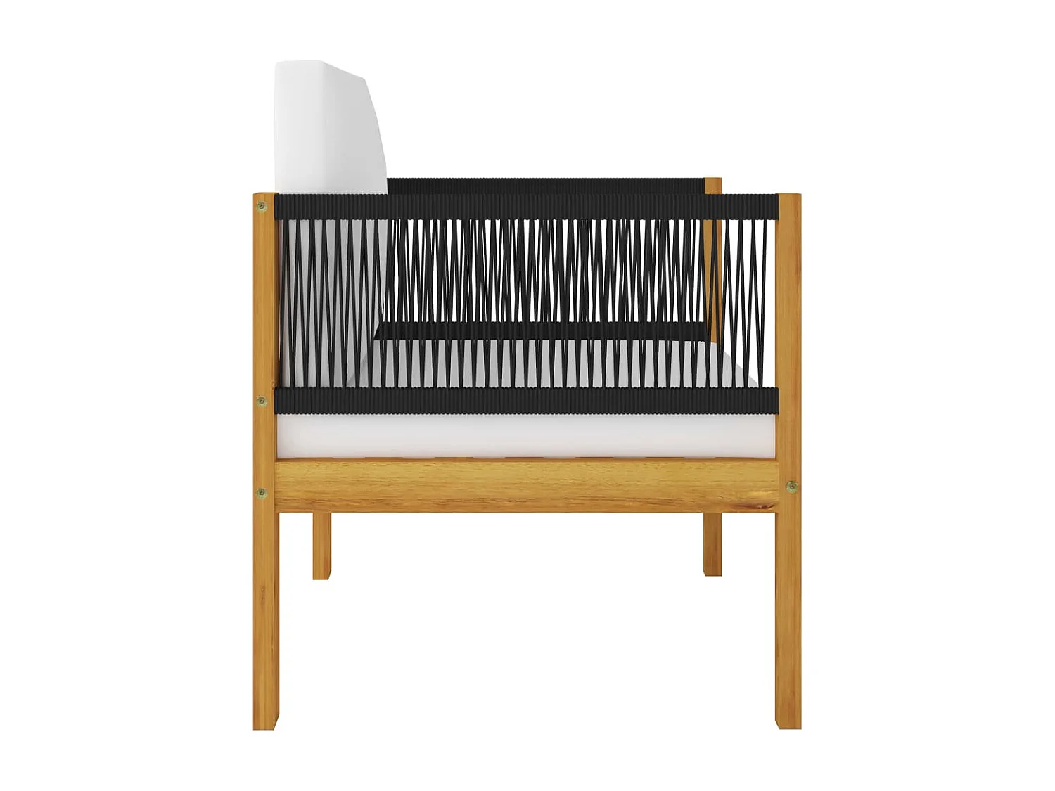 Salon de jardin 6 pcs avec coussins Crème Bois d'acacia solide