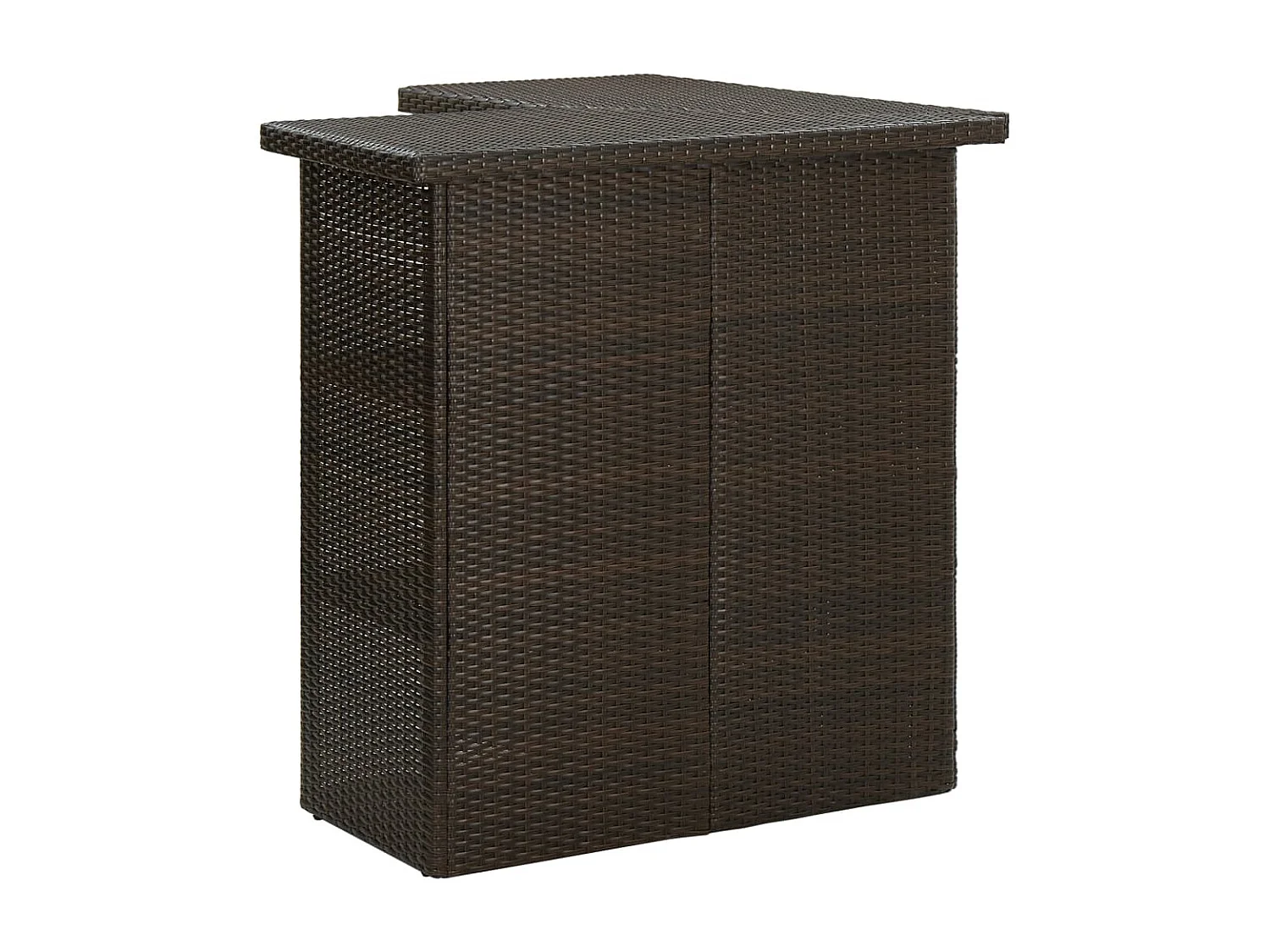 Meuble de bar de jardin 4 pcs et coussins Résine tressée Marron