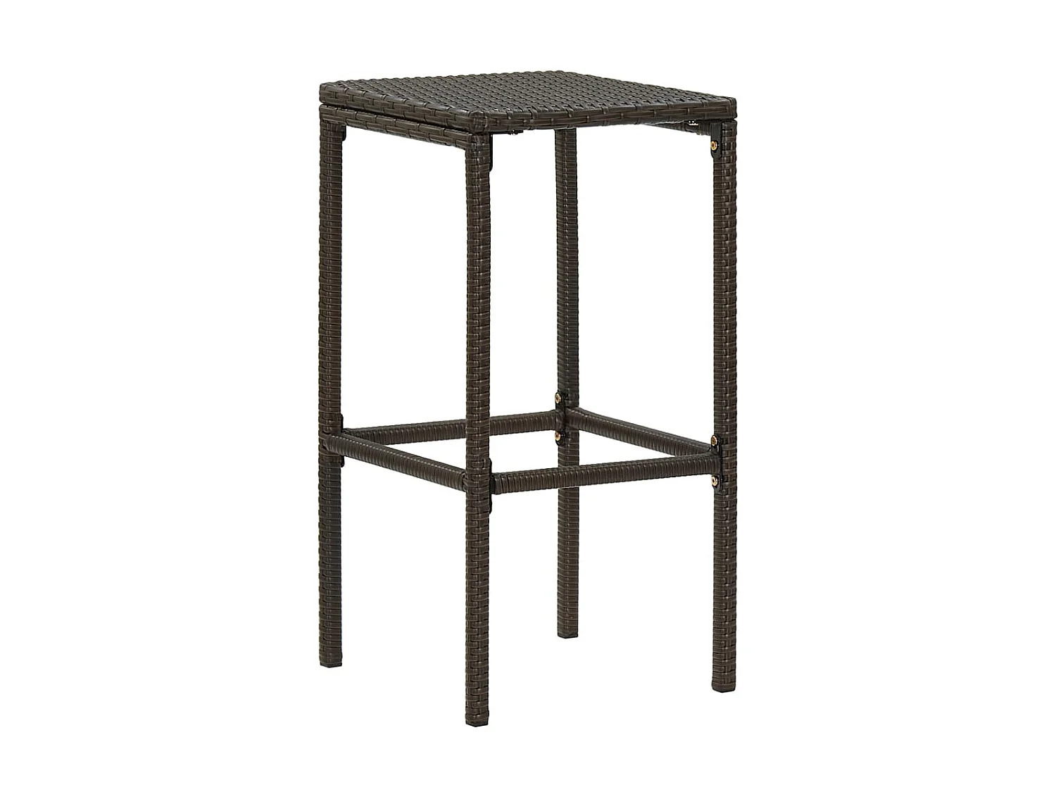 Meuble de bar de jardin 4 pcs et coussins Résine tressée Marron