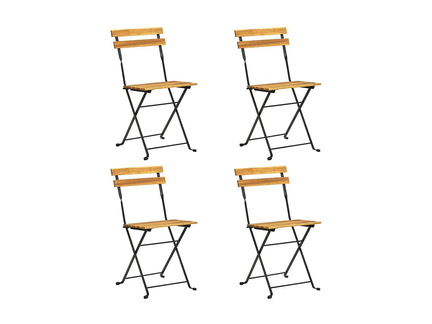 Mobilier à dîner d'extérieur pliable 5 pcs Bois d'acacia solide 2