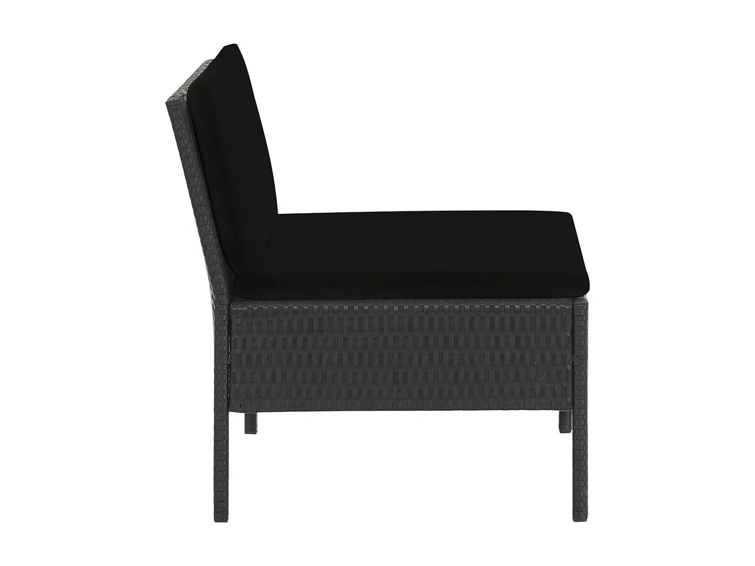 Salon de jardin 5 pcs avec coussins Résine tressée Noir 33