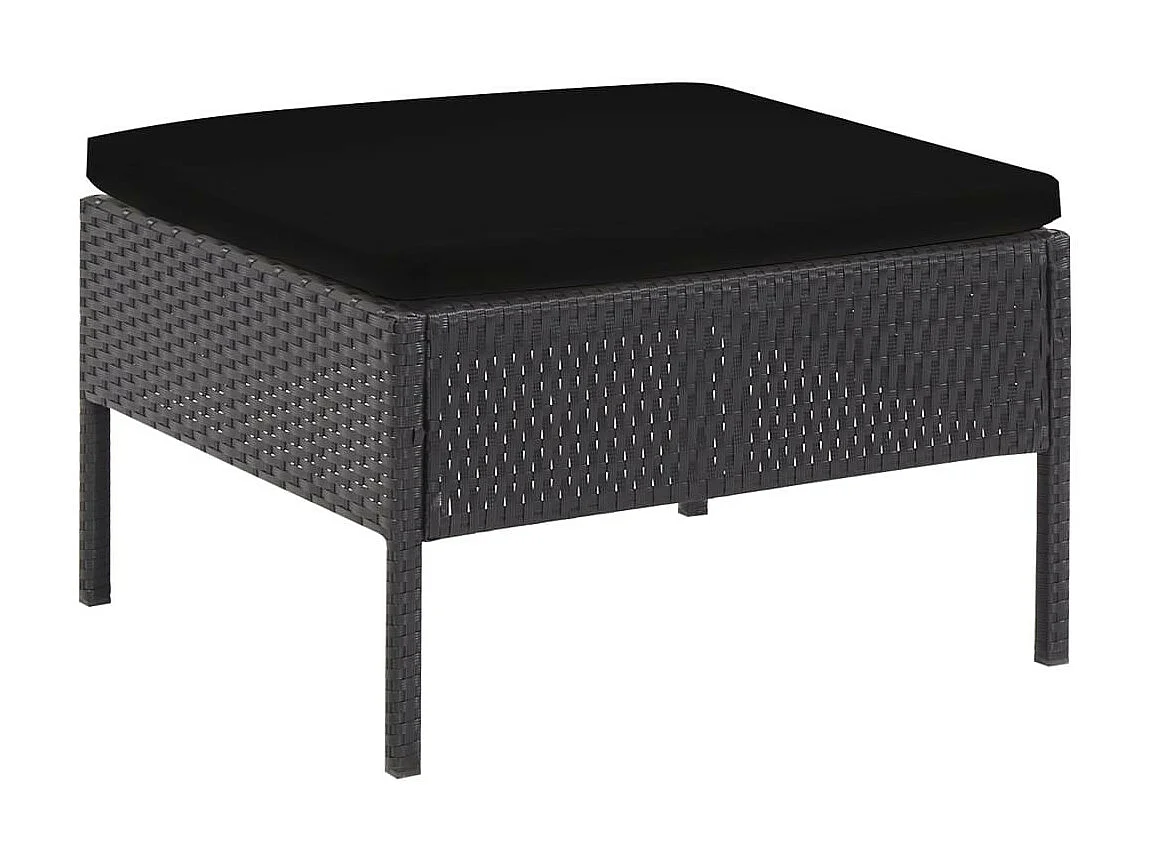 Salon de jardin 5 pcs avec coussins Résine tressée Noir 33