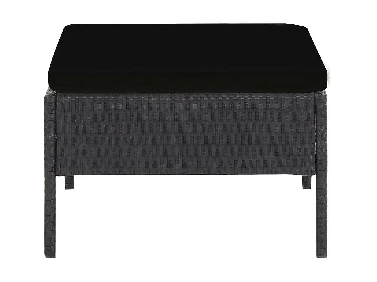 Salon de jardin 5 pcs avec coussins Résine tressée Noir 33