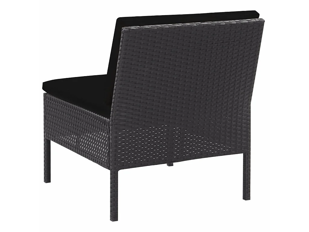 Salon de jardin 5 pcs avec coussins Résine tressée Noir 33