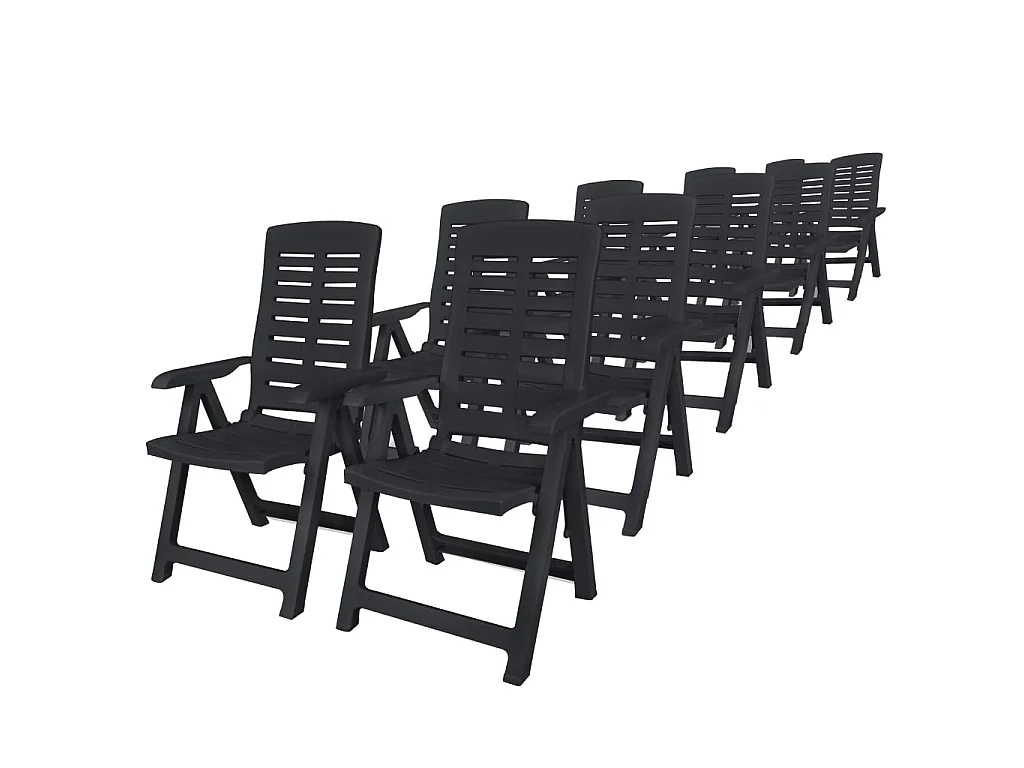 Ensemble de salle à manger de jardin 11pcs Plastique Anthracite