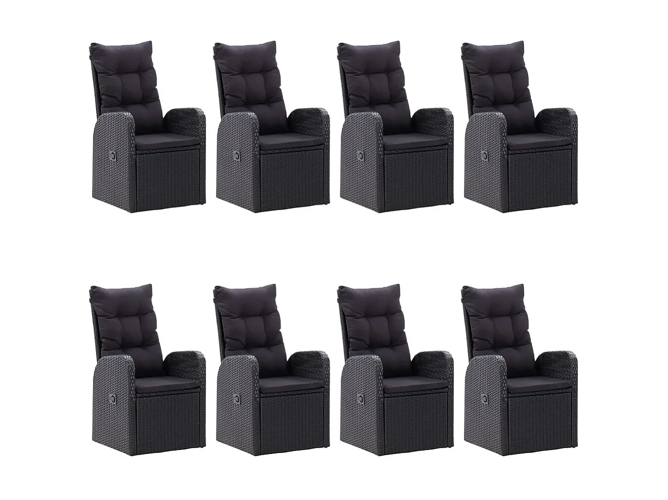 Ensemble de salle à manger de jardin 9 pcs Noir 28