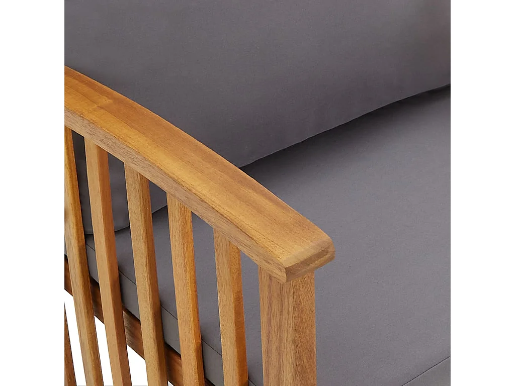 Salon de jardin 5 pcs avec coussins Bois d'acacia solide 9