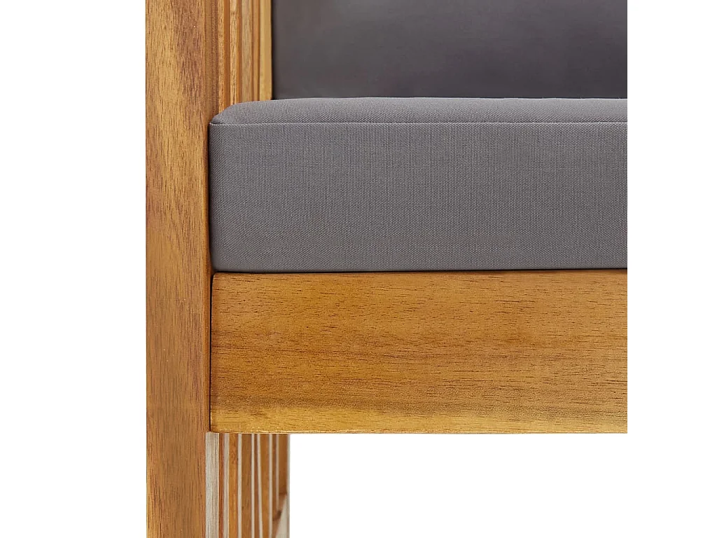 Salon de jardin 5 pcs avec coussins Bois d'acacia solide 9