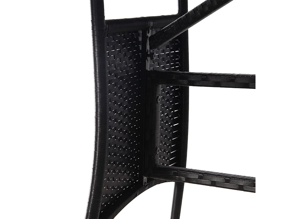 Ensemble à dîner de jardin 3 pcs Résine tressée Noir 3