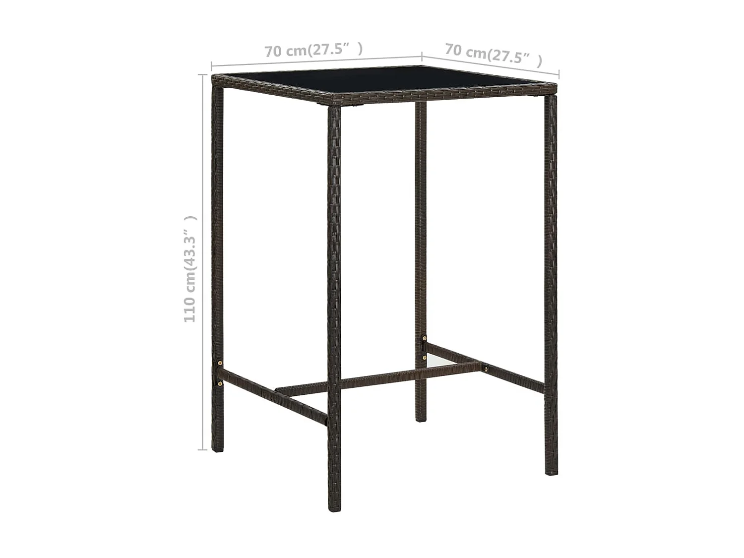 Meuble de bar de jardin 5 pcs et coussins Résine tressée Marron 4